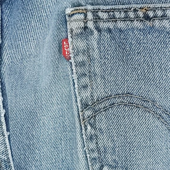 Levi's 505 Denim Jeans Men's 34x30 Blue With Fade Distressed Destroyed - Picture 11 of 15